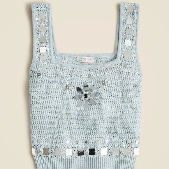 J. Crew Sweater-tank with hand-embellished mirrors Size XS - Picture 1 of 10